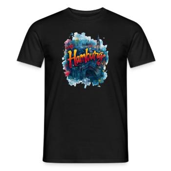 Hamburg - Männer T-Shirt - Schwarz - Vorne - AI Model Male 178 light (178cm)