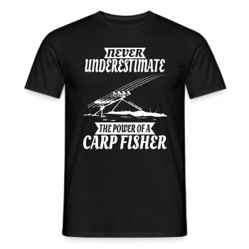 Never underestimate a carp angler - carp - Men's T-Shirt - black - Front - AI Model Male 178 light (178cm)