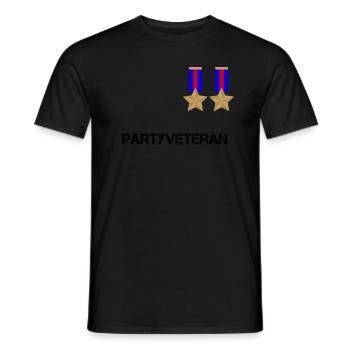 Party veteran celebrate Malle Party drink beer - Men's T-Shirt - black - Front - AI Model Male 178 light (178cm)