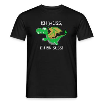 Süßer Drache Kinder Geschenk Kleinkinder Drachen - Männer T-Shirt - Schwarz - Vorne - AI Model Male 178 light (178cm)