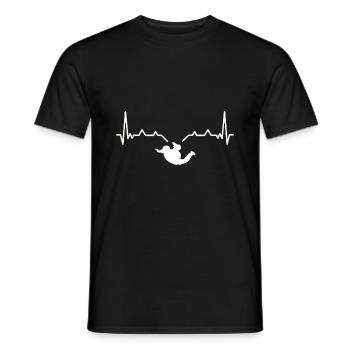 Heartbeat Skydiving - Men's T-Shirt - black - Front - AI Model Male 178 light (178cm)