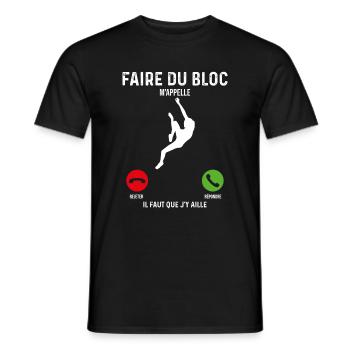 Faire du bloc Idée cadeau murale d'escalade - T-shirt homme - noir - Devant - AI Model Male 178 light (178cm)