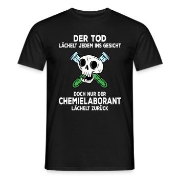 Chemielaborant der Tod lächelt jedem ins Gesicht - Männer T-Shirt - Schwarz - Vorne - AI Model Male 178 light (178cm)