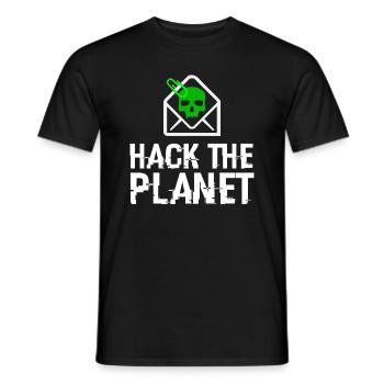 HACK DEN PLANETEN - Cybersecurity Hacker Hacking - Männer T-Shirt - Schwarz - Vorne - AI Model Male 178 light (178cm)