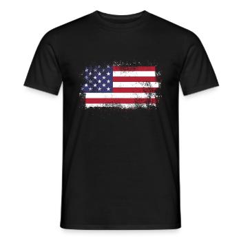 american flag - Männer T-Shirt - Schwarz - Vorne - AI Model Male 178 light (178cm)