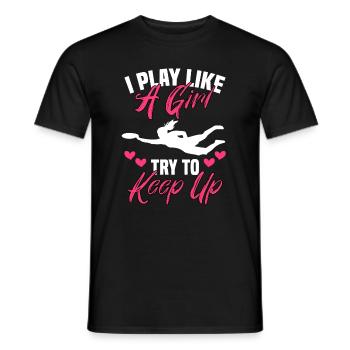Je joue comme une fille, j’essaie le - T-shirt homme - noir - Devant - AI Model Male 178 light (178cm)