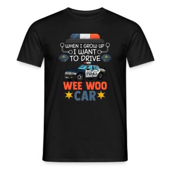 Wee Woo car drives for a future - Men's T-Shirt - black - Front - AI Model Male 178 light (178cm)