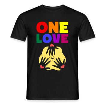 One Love - Männer T-Shirt - Schwarz - Vorne - AI Model Male 178 light (178cm)