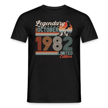 Légendaire Octobre 1982 Anniversaire de naissance - T-shirt homme - noir - Devant - AI Model Male 178 light (178cm)
