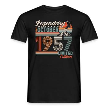 Légendaire Octobre 1957 Anniversaire de naissance - T-shirt homme - noir - Devant - AI Model Male 178 light (178cm)