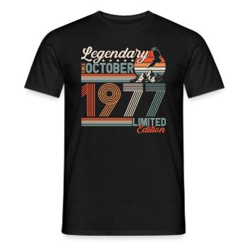 Légendaire Octobre 1977 Naissance Anniversaire - T-shirt homme - noir - Devant - AI Model Male 178 light (178cm)