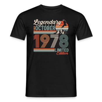 Légendaire Octobre 1978 Anniversaire de naissance - T-shirt homme - noir - Devant - AI Model Male 178 light (178cm)