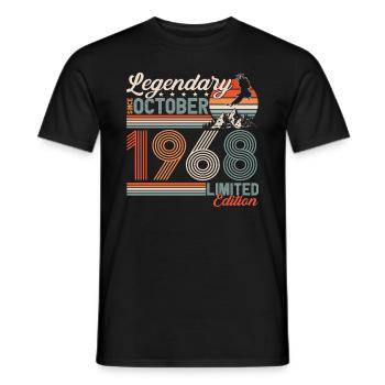 Légendaire Octobre 1968 Anniversaire de naissance - T-shirt homme - noir - Devant - AI Model Male 178 light (178cm)