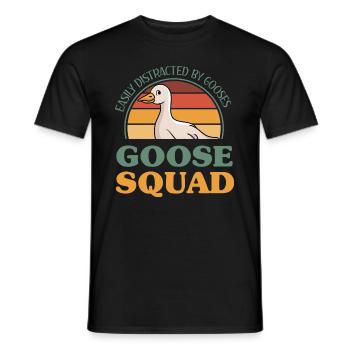Goose Squad Cute Geese Bird Nature Wildlife - Men's T-Shirt - black - Front - AI Model Male 178 light (178cm)
