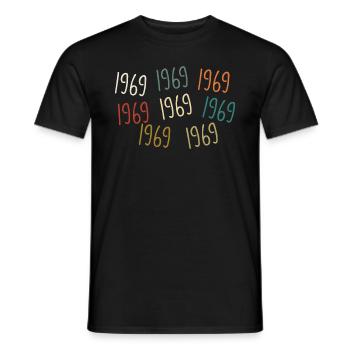 Né en 1969 - légendaire depuis 1969 - T-shirt homme - noir - Devant - AI Model Male 178 light (178cm)