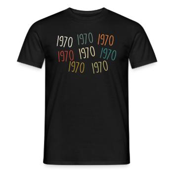 Jahrgang 1970 Geburtsjahr - legendär seit 1970 - Männer T-Shirt - Schwarz - Vorne - AI Model Male 178 light (178cm)