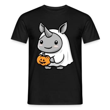 Nashorn Halloween Comic Geist - Männer T-Shirt - Schwarz - Vorne - AI Model Male 178 light (178cm)