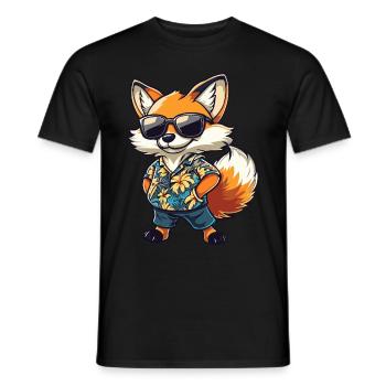Fuchs Comic Lustig Sommer - Männer T-Shirt - Schwarz - Vorne - AI Model Male 178 light (178cm)