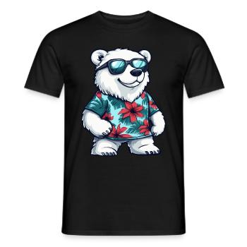Polar Bear Funny Summer - Men's T-Shirt - black - Front - AI Model Male 178 light (178cm)
