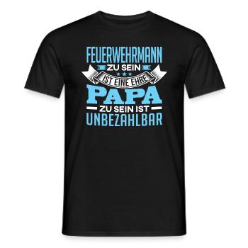 FEUERWEHRMANN und Papa - Männer T-Shirt - Schwarz - Vorne - AI Model Male 178 light (178cm)