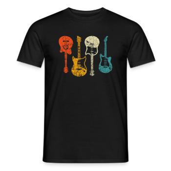 Guitare, Cadeau Pour Guitariste, Style Rétro vintage - T-shirt homme - noir - Devant - AI Model Male 178 light (178cm)