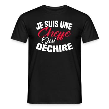Je suis un cheffe qui déchire - T-shirt homme - noir - Devant - AI Model Male 178 light (178cm)