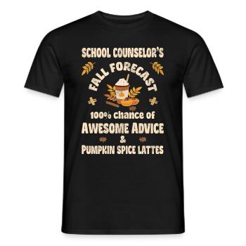 School counselor, advice & Pumpkin spice lattes - Männer T-Shirt - Schwarz - Vorne - AI Model Male 178 light (178cm)