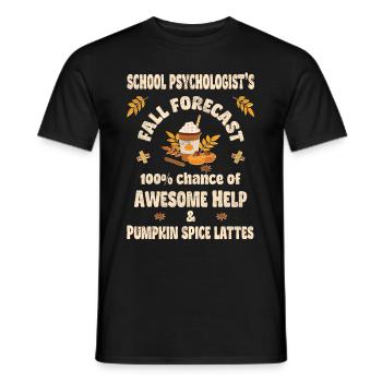 School psychologist, help & Pumpkin spice lattes - Männer T-Shirt - Schwarz - Vorne - AI Model Male 178 light (178cm)