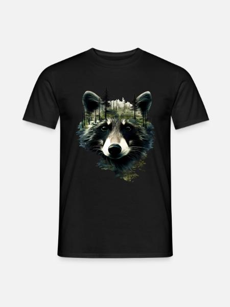 Waschbär - Männer T-Shirt - Schwarz