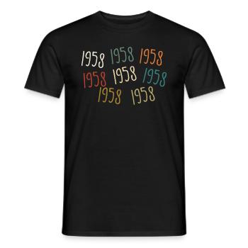 Jahrgang 1958 Geburtsjahr - legendär seit 1958 - Männer T-Shirt - Schwarz - Vorne - AI Model Male 178 light (178cm)