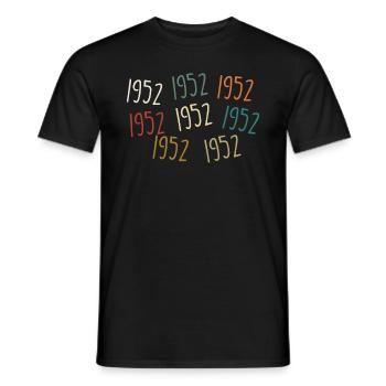Born in 1952, year of birth - legendary since 1952 - Men's T-Shirt - black - Front - AI Model Male 178 light (178cm)