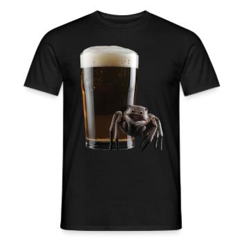 Spinne Bier - Männer T-Shirt - Schwarz - Vorne - AI Model Male 178 light (178cm)