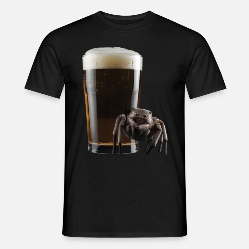 Spinne Bier - Männer T-Shirt - Schwarz