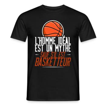 hommeidéalbasket - T-shirt homme - noir - Devant - AI Model Male 178 light (178cm)