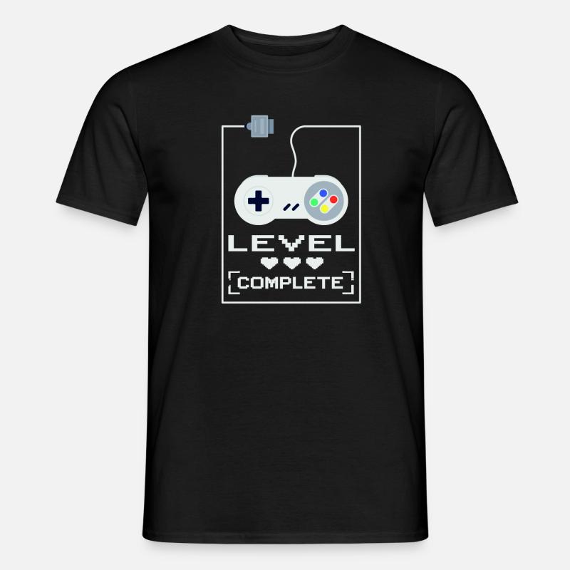 Super NES Controller Level Completed Gaming Design - T-shirt homme - noir