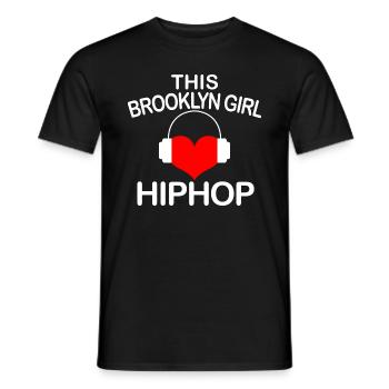 this brooklyn girl hip hop Graphic - Men's T-Shirt - black - Front - AI Model Male 178 light (178cm)
