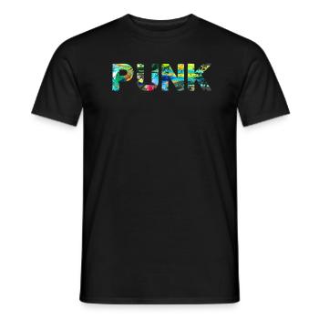 punk,punker,graffti,bunte Schrift,typo - Men's T-Shirt - black - Front - AI Model Male 178 light (178cm)