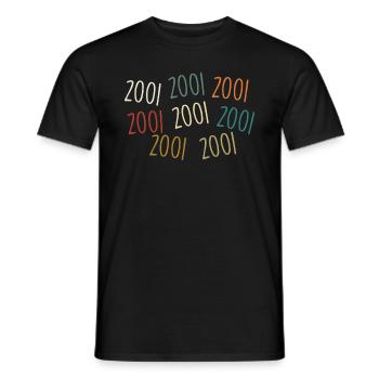 Vintage: 2001, year of birth - legendary since 2001 - Men's T-Shirt - black - Front - AI Model Male 178 light (178cm)