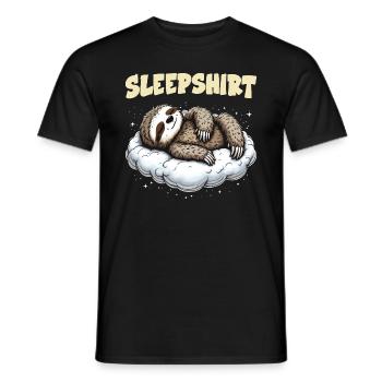 Sloth Sleepshirt Chilling Morning Grouch - Men's T-Shirt - black - Front - AI Model Male 178 light (178cm)