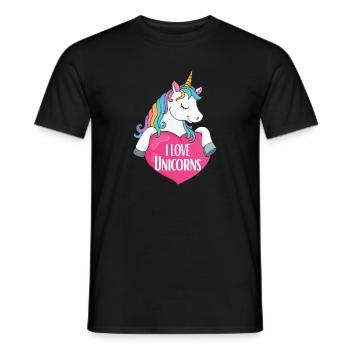 J'adore les licornes Licorne - T-shirt homme - noir - Devant - AI Model Male 178 light (178cm)