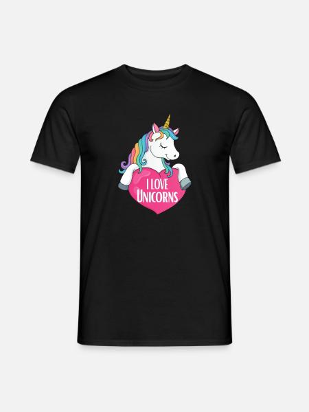 Jeg elsker Unicorns enhjørning - T-skjorte herre - svart