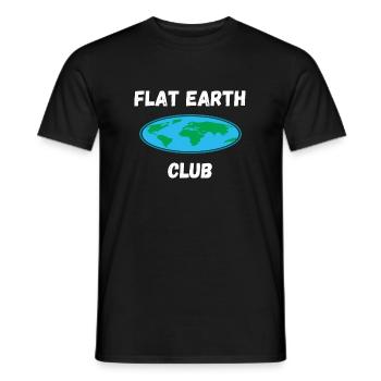 Flat Earth Club - Men's T-Shirt - black - Front - AI Model Male 178 light (178cm)