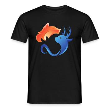 Fire and water, opposites, fox, deer - Men's T-Shirt - black - Front - AI Model Male 178 light (178cm)