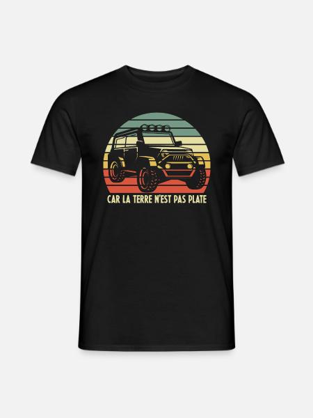 4x4 Rétro Coucher de soleil - T-shirt homme - noir