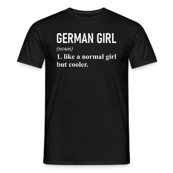 Germany German Girl Graphic - Men's T-Shirt - black - Front - AI Model Male 178 light (178cm)