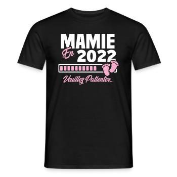 Mamie en 2022 / Cadeau future mamie 2022 - T-shirt homme - noir - Devant - AI Model Male 178 light (178cm)