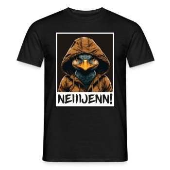 Ente Vogel Gans Morgenmuffel Sarkasmus Kollege - Männer T-Shirt - Schwarz - Vorne - AI Model Male 178 light (178cm)