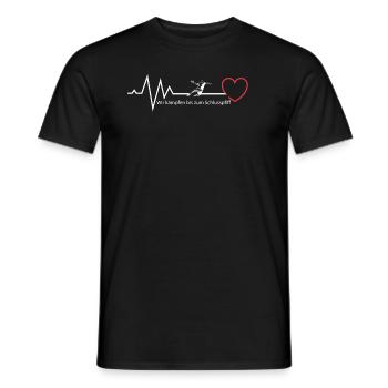 Heartbeat Handball T-Shirt mit Spruch - Männer T-Shirt - Schwarz - Vorne - AI Model Male 178 light (178cm)