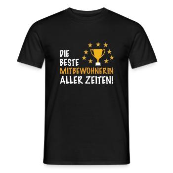 Die beste Mitbewohnerin aller Zeiten WG Geschenk - Männer T-Shirt - Schwarz - Vorne - AI Model Male 178 light (178cm)