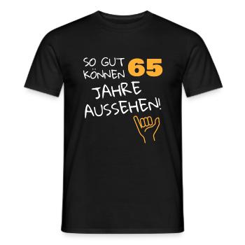 So gut können 65. Jahre aussehen - Männer T-Shirt - Schwarz - Vorne - AI Model Male 178 light (178cm)